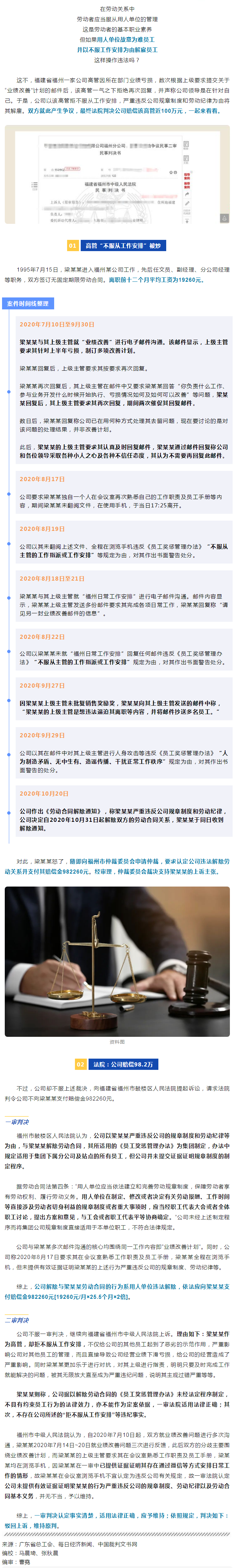 “主管是想逼我离职”！员工遭解雇，法院判公司赔偿98万.png